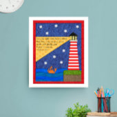 Vuurtoren collage met krab Inspirerend Poster