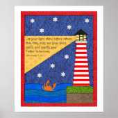 Vuurtoren collage met krab Inspirerend Poster (Voorkant)