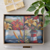 Vuurtoren & Daglelies Nautilus Decoupage Tissuepapier (Geschenk)