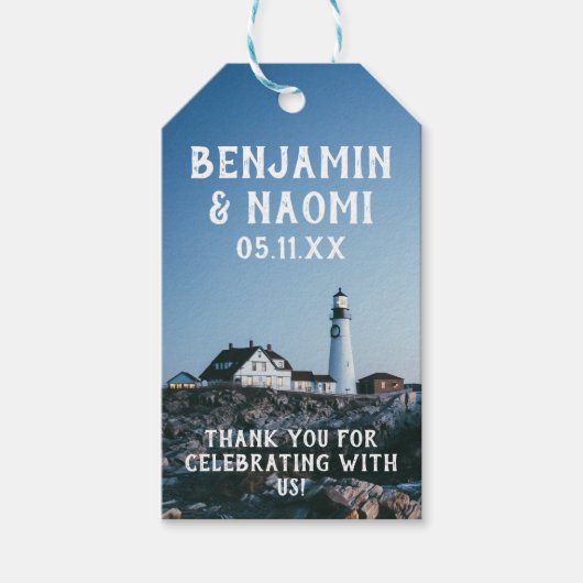 Vuurtoren dank u Cadeau Labels Cadeaulabel (Voorkant)