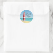 Vuurtoren Dank u Strand Bruiloft Ocean Beach Ronde Sticker (Tas)