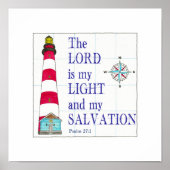 Vuurtoren de Heer is mijn licht en berging Poster (Voorkant)