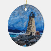 vuurtoren die sieresvormig schilderen keramisch ornament (Links)