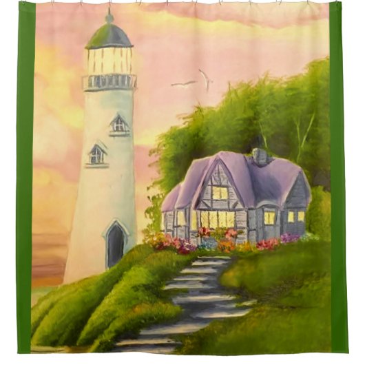 vuurtoren douchegordijn (Voorkant)