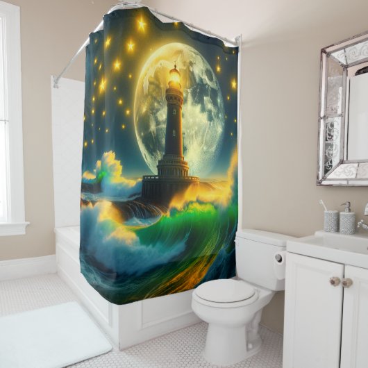 vuurtoren douchegordijn (In situ)