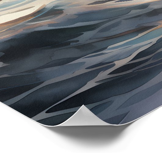 Vuurtoren Dromen: Kust Waterverf Schilderen Poster (Hoek)