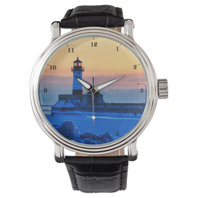 Vuurtoren Duluth Minnesota Lake Superior Horloge (Voorkant)