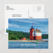 Vuurtoren-eiland Rond Eerder Beter Ansichtkaart Briefkaart (Voorkant / Achterkant)