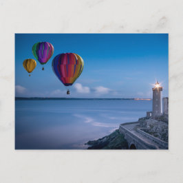 Vuurtoren en ballonnen briefkaart