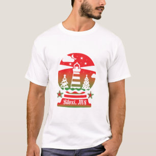 Vuurtoren en boom Vintage Christmas t shirt desi