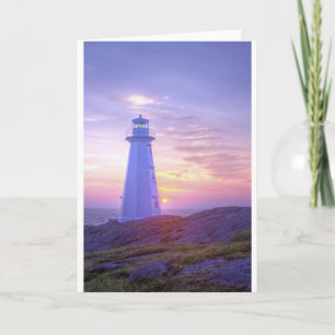 Vuurtoren en een zonsondergang kaart