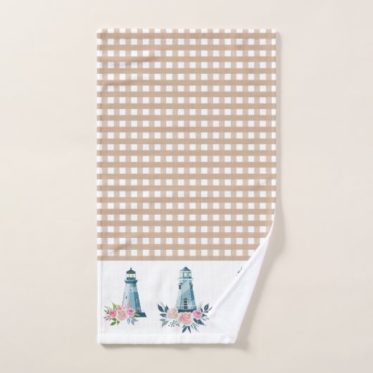 Vuurtoren en Gingham Play Bad Handdoek (Handdoek)