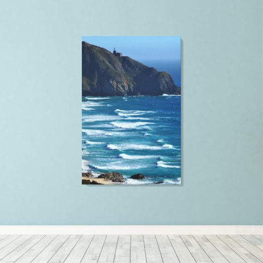 Vuurtoren en het Zee Canvas Afdruk (Insitu (Houten vloer))