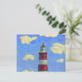 Vuurtoren en lavendervelden briefkaart (Staand voorkant)