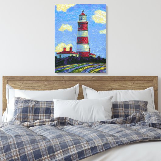 Vuurtoren en lavendervelden canvas afdruk (Insitu (Slaapkamer))