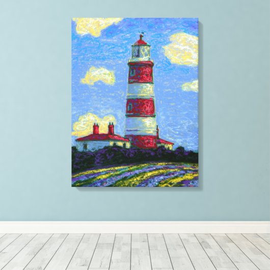 Vuurtoren en lavendervelden canvas afdruk (Insitu (Houten vloer))