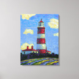 Vuurtoren en lavendervelden canvas afdruk