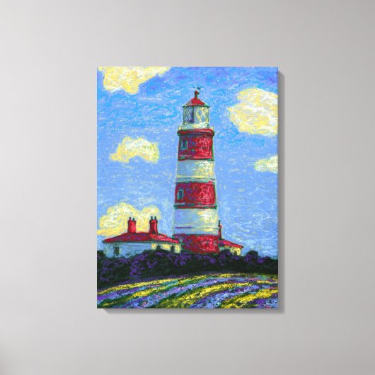 Vuurtoren en lavendervelden canvas afdruk (Voorkant)