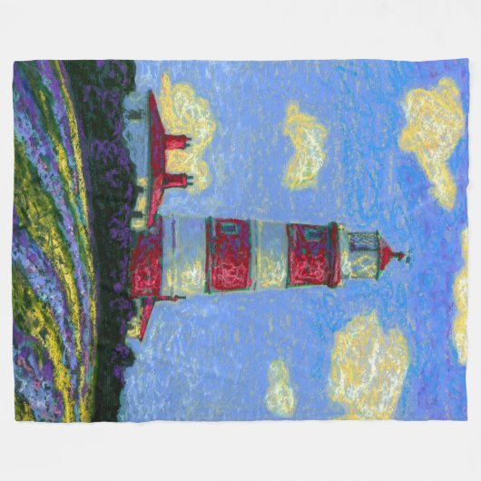 Vuurtoren en lavendervelden fleece deken (Voorkant (Horizontaal))
