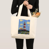 Vuurtoren en lavendervelden grote tote bag (Voorkant (product))