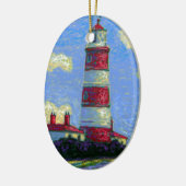 Vuurtoren en lavendervelden keramisch ornament (Links)