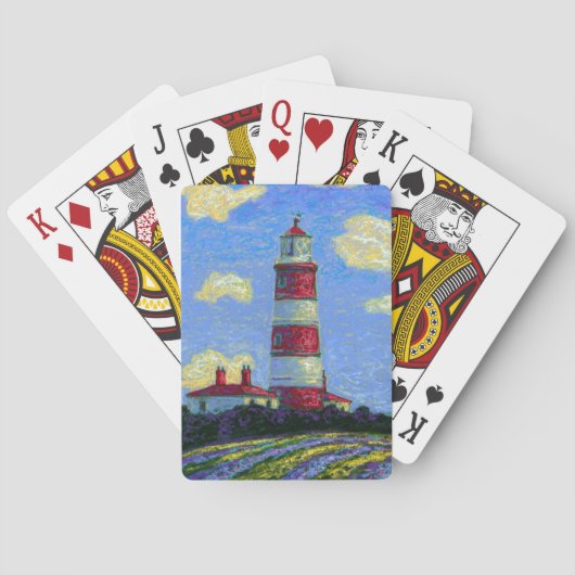 Vuurtoren en lavendervelden pokerkaarten (Achterkant)