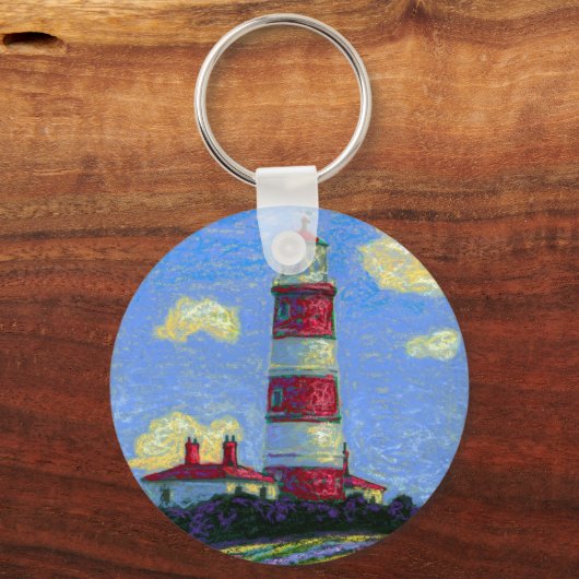 Vuurtoren en lavendervelden sleutelhanger (Voorkant)