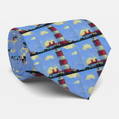 Vuurtoren en lavendervelden stropdas (Opgerold)