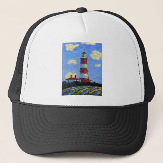 Vuurtoren en lavendervelden trucker pet (Voorkant)
