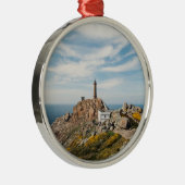 Vuurtoren en museum | Cabo Vilan Galicia Spanje Metalen Ornament (Rechts)