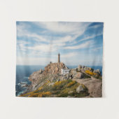 Vuurtoren en museum | Cabo Vilan Galicia Spanje Wandkleed (Voorkant (horizontaal))