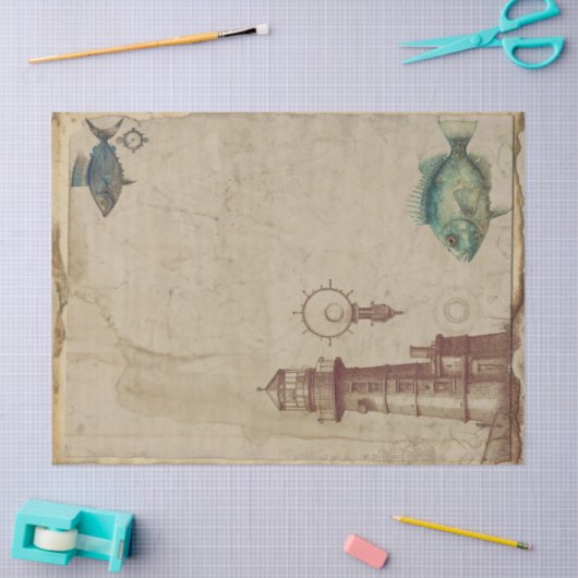  vuurtoren en ontkoppeling van vis tissuepapier (Craft)