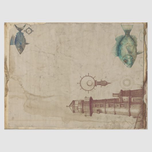 vuurtoren en ontkoppeling van vis tissuepapier (Voorkant)