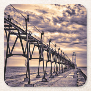 Vuurtoren en pier van Grand Haven, Grand Haven Kartonnen Onderzetters