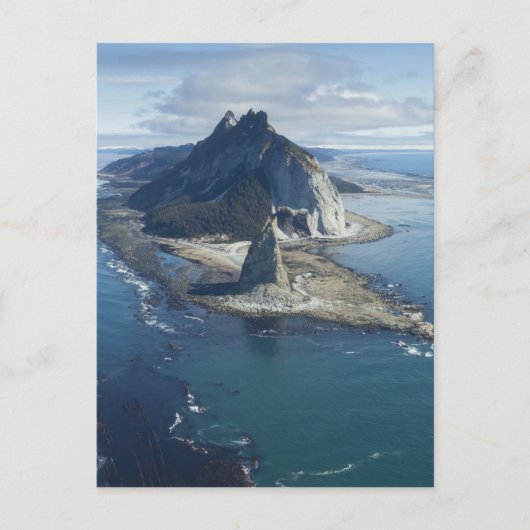 Vuurtoren en rots pinnacle bij Cape St. Elias Briefkaart (Voorkant)