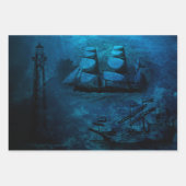 vuurtoren en schepen inpakpapier vel (Voorkant)