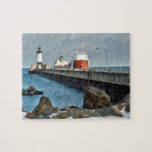 Vuurtoren en schip legpuzzel (Horizontaal)