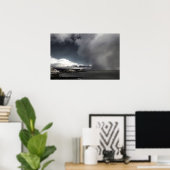 Vuurtoren en stormen wolken poster (Thuiskantoor)