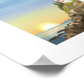 Vuurtoren en Sunset Art Print (Hoek)