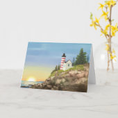 Vuurtoren en Sunset Blank Kaart (Gele Bloem)