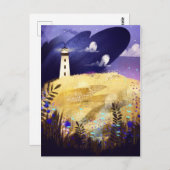 Vuurtoren en wolken briefkaart (Voorkant / Achterkant)