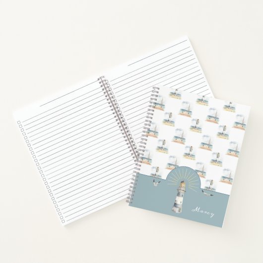 Vuurtoren en zeeboot Dream Beach Notitieboek (Binnen)