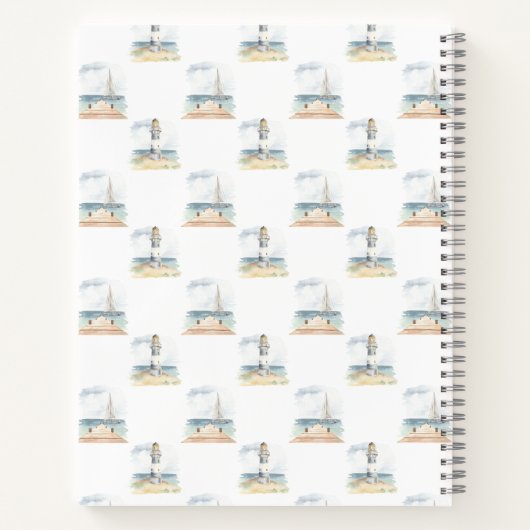 Vuurtoren en zeeboot Dream Beach Notitieboek (Achterkant)