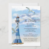 vuurtoren en zeegarnalen in één strand kaart (Achterkant)