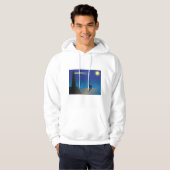 Vuurtoren en zeilboot bij nacht maanverlichte ocea hoodie (Voorkant volledig)
