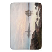 Vuurtoren en zeilboot in het vliegtuig badmat (Voorkant Verticaal)