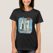 Vuurtoren en zeilboot t-shirt (Voorkant)