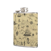 Vuurtoren en zeilschepen,  heupfles (Links)