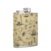 Vuurtoren en zeilschepen,  heupfles (Rechts)