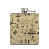 Vuurtoren en zeilschepen,  heupfles (Achterkant)